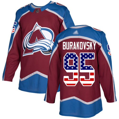 Adidas Colorado Avalanche Men #95 Andre Burakovsky Burgundy Home Authentic USA Flag Stitched NHL Jersey->colorado avalanche->NHL Jersey